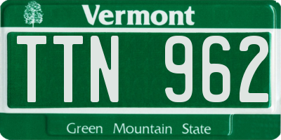 VT license plate TTN962