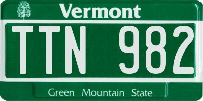 VT license plate TTN982
