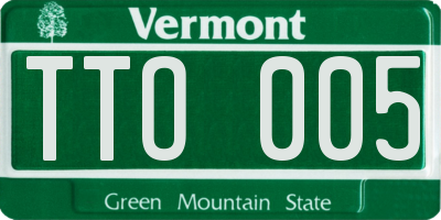 VT license plate TTO005