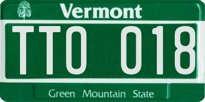 VT license plate TTO018