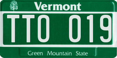 VT license plate TTO019