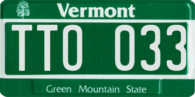 VT license plate TTO033
