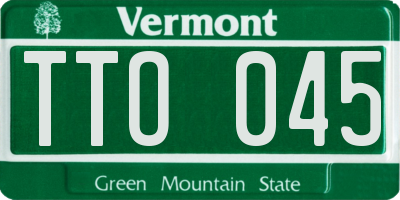 VT license plate TTO045