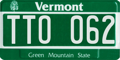 VT license plate TTO062