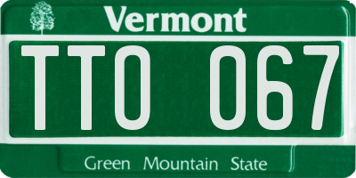 VT license plate TTO067