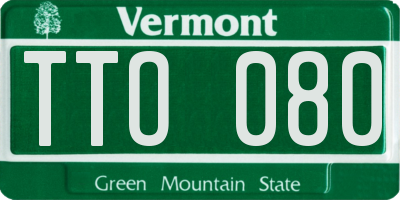 VT license plate TTO080