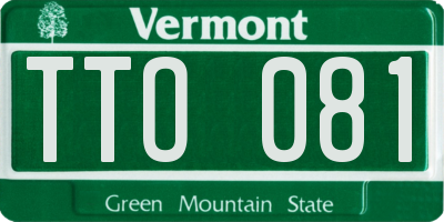 VT license plate TTO081