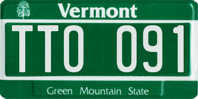 VT license plate TTO091