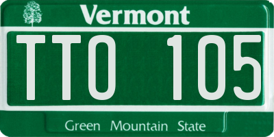 VT license plate TTO105