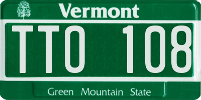 VT license plate TTO108