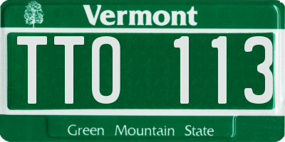 VT license plate TTO113