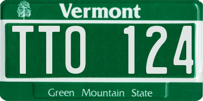 VT license plate TTO124