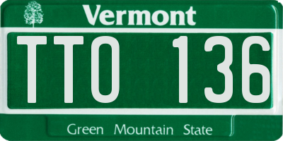 VT license plate TTO136