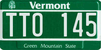 VT license plate TTO145