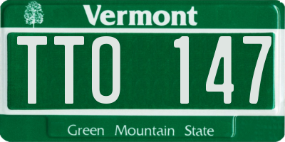 VT license plate TTO147