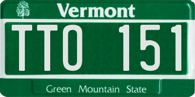 VT license plate TTO151