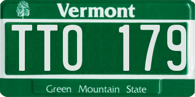 VT license plate TTO179