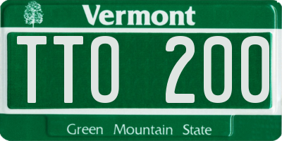 VT license plate TTO200