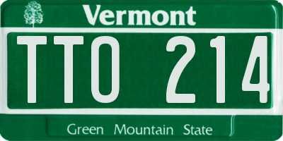 VT license plate TTO214
