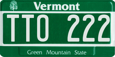 VT license plate TTO222