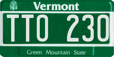 VT license plate TTO230