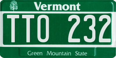 VT license plate TTO232