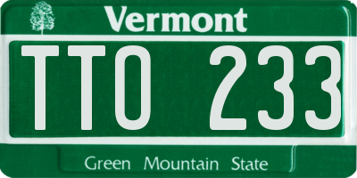 VT license plate TTO233