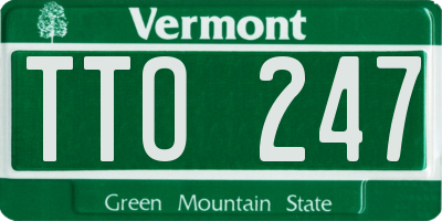 VT license plate TTO247