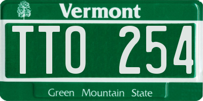 VT license plate TTO254