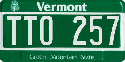 VT license plate TTO257