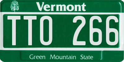 VT license plate TTO266