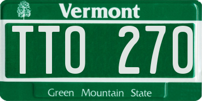 VT license plate TTO270