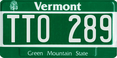 VT license plate TTO289