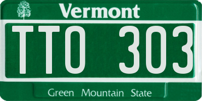 VT license plate TTO303
