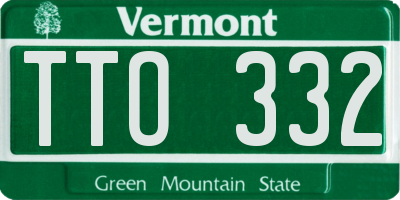VT license plate TTO332