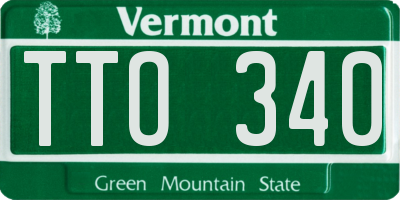 VT license plate TTO340