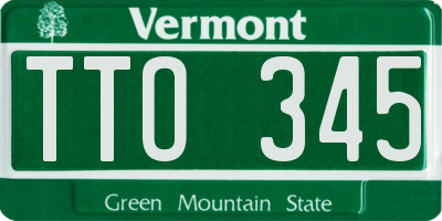 VT license plate TTO345