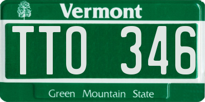 VT license plate TTO346
