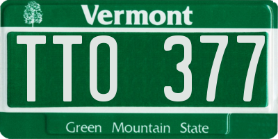 VT license plate TTO377
