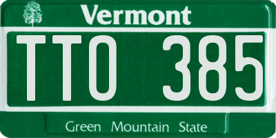 VT license plate TTO385