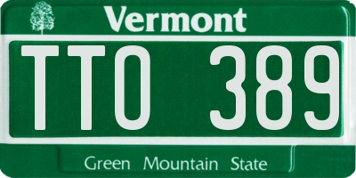 VT license plate TTO389