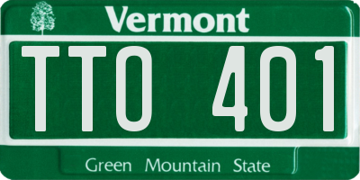 VT license plate TTO401
