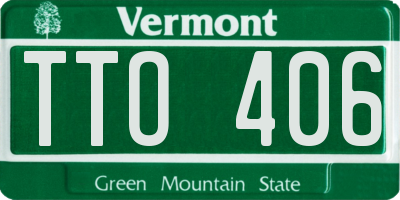VT license plate TTO406