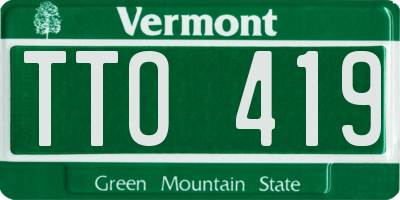 VT license plate TTO419