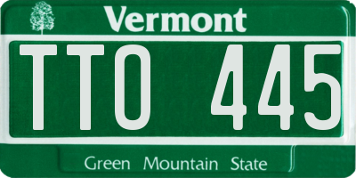 VT license plate TTO445