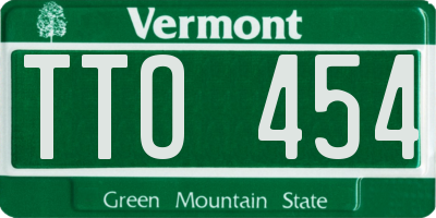 VT license plate TTO454