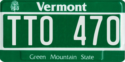 VT license plate TTO470