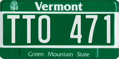 VT license plate TTO471