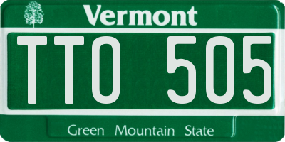 VT license plate TTO505