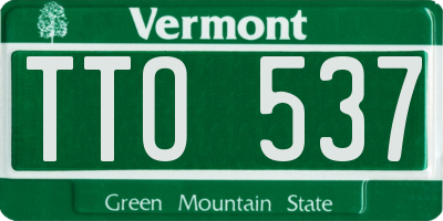 VT license plate TTO537